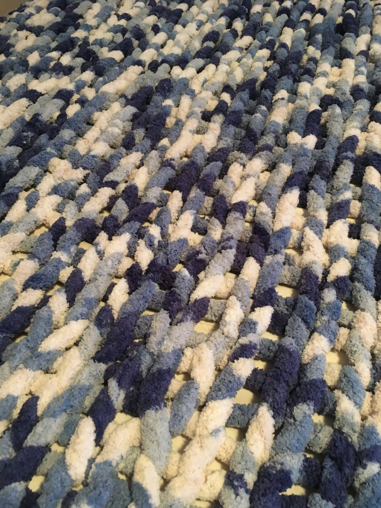 Chunky Hand Knit Blanket – Cozy Winter Throw – Thick & Fluffy – 60"x70" – Farmhouse Cottage Style